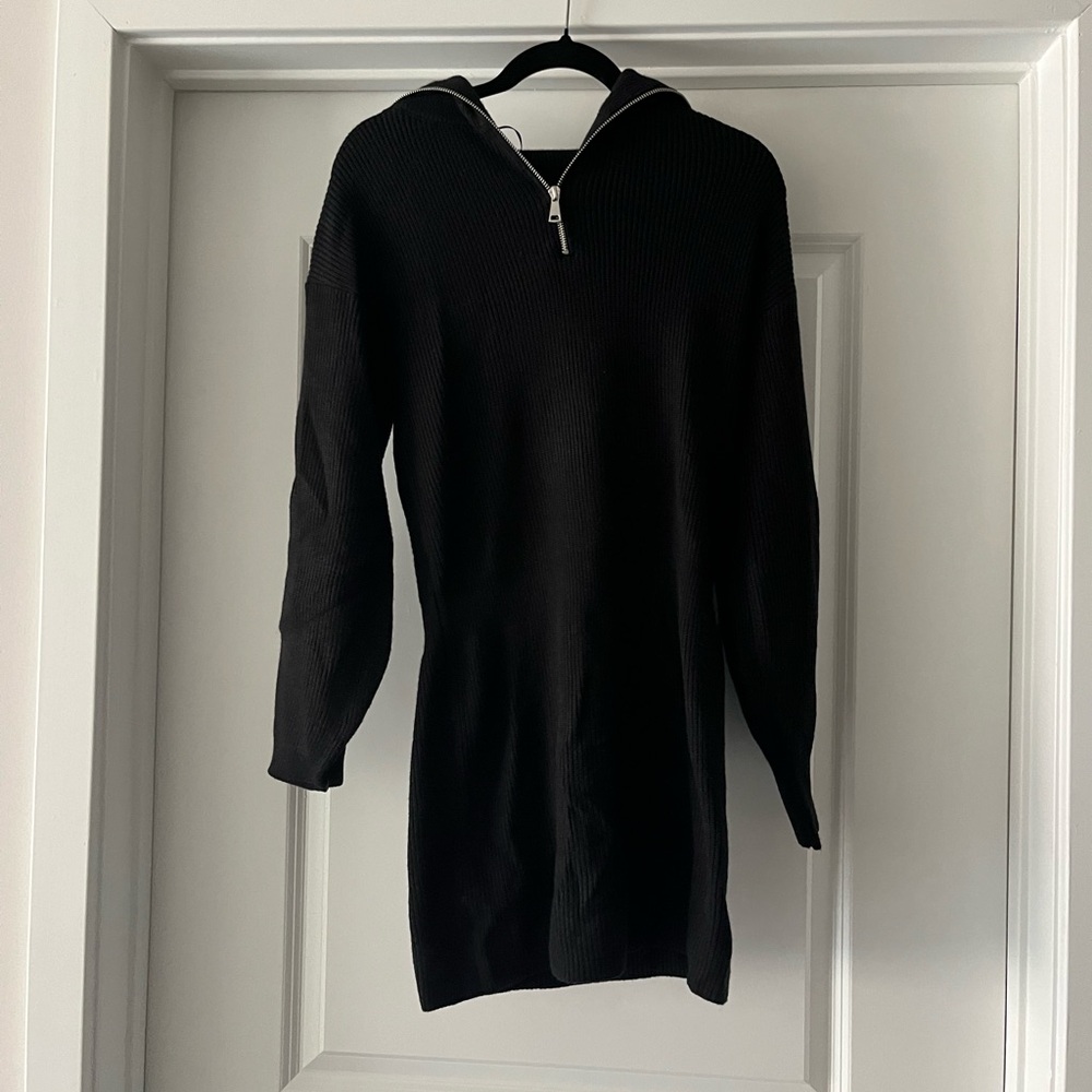 Steve Madden Black Ribbed Knit Dress